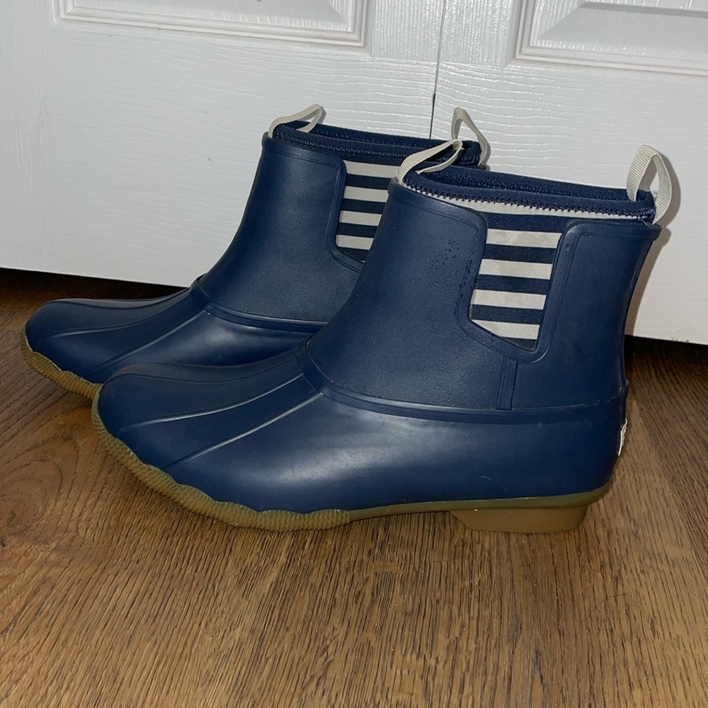 Sperry Syren Cove blue Rain Booties Size 9.5 Excellent Preowned condition